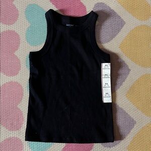 Cat & Jack Black Ribbed Sleeveless Top Size 4/5
